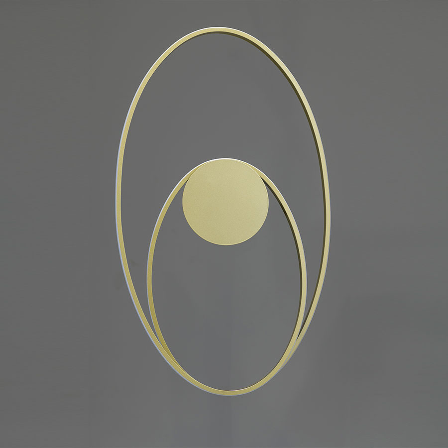 APLIQUE DE PARED / TUMBADO LED BAPTISTE OVALADO GOLD 3000K 36W 66X35X4 CM