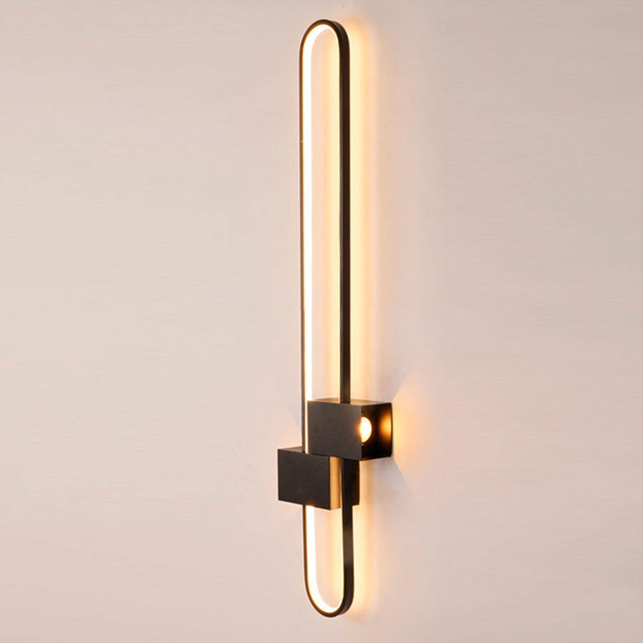 Lámpara led de pared Stela black con luz cálida 14W 60cm