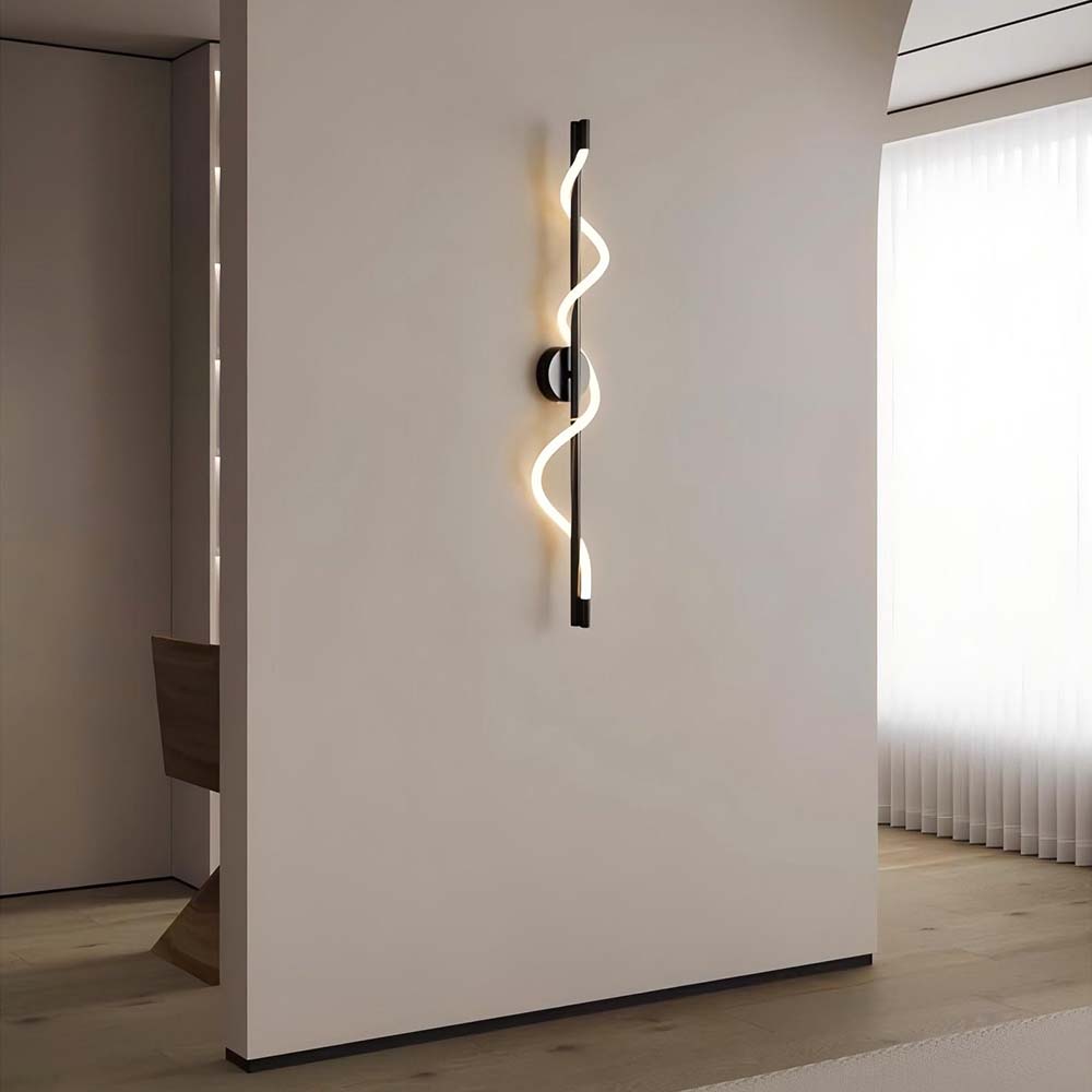 Lámpara led de pared Snake black con luz cálida