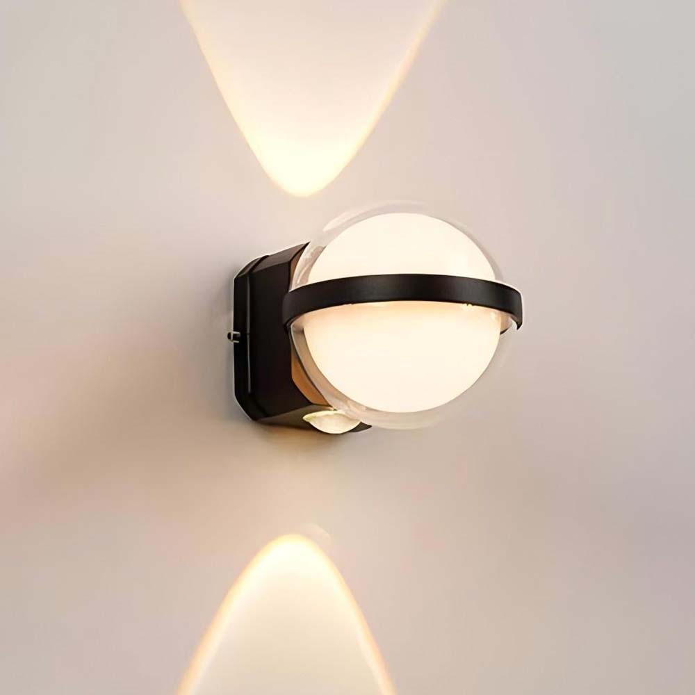 Lámpara led de pared Orbe bidireccional con luz cálida IP65