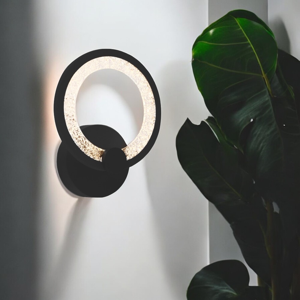 Lámpara LED de pared Rina black con luz neutra 22W