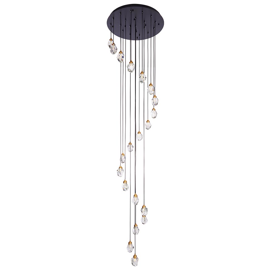 Lámpara doble altura 20xG9 Astor black cristal K9
