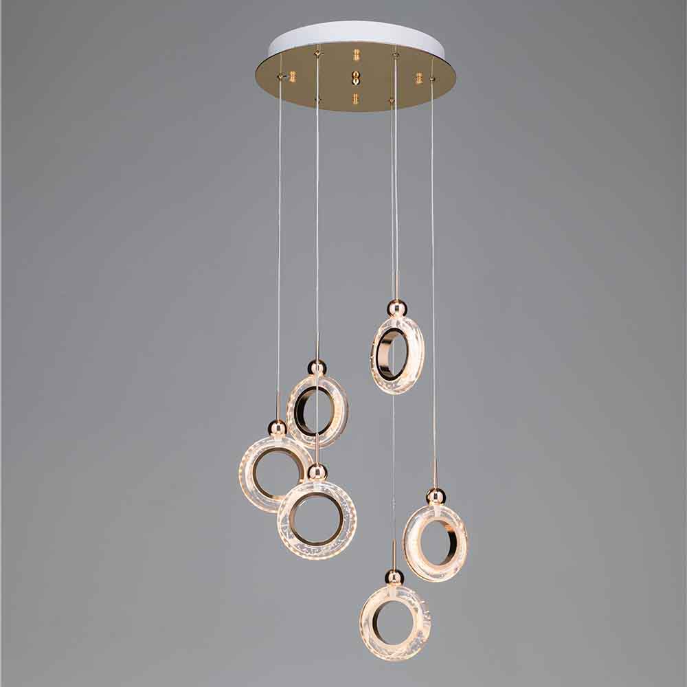 Lámpara LED doble altura Vitoria gold con luz calida 30W