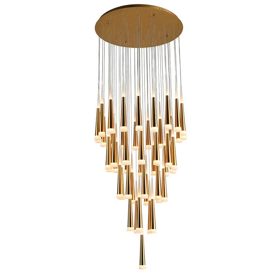 Lámpara LED doble altura Dante 400 gold con luz cálida 136W