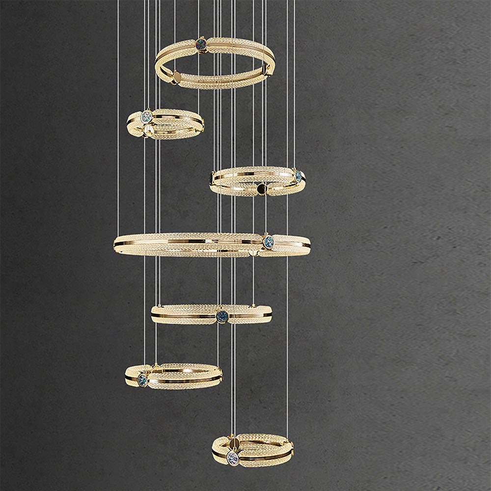 Lámpara LED doble altura Atria gold con luz cálida 239W