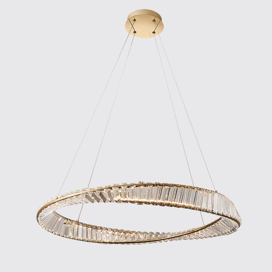 Lámpara colgante led Nadia con cristales 60 cm