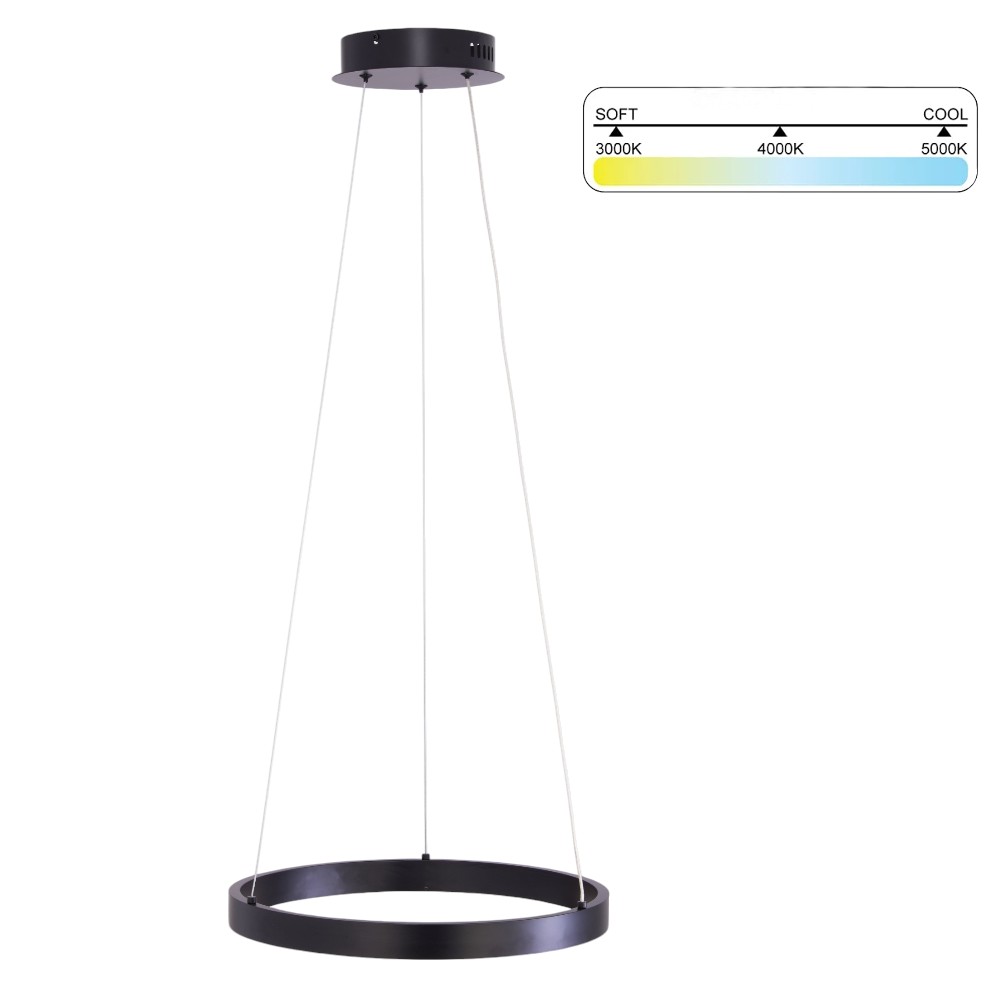 Lámpara led colgante Aro 40 black con 3CCT