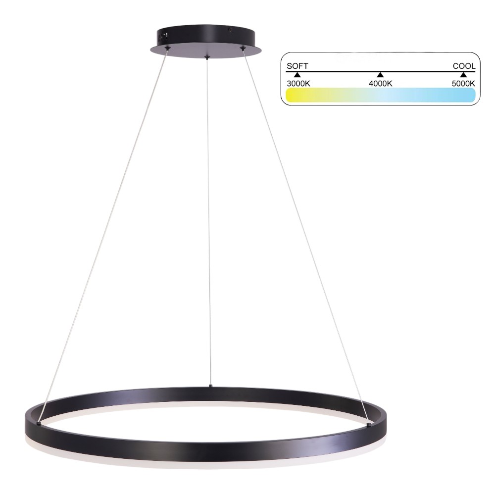 Lámpara led colgante Aro 80 black con 3CCT