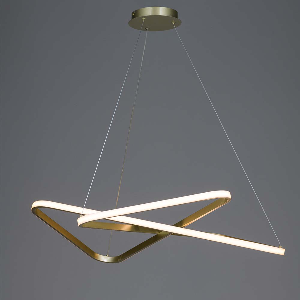 Lampara LED colgante Geo dorada 80 con luz cálida 45W