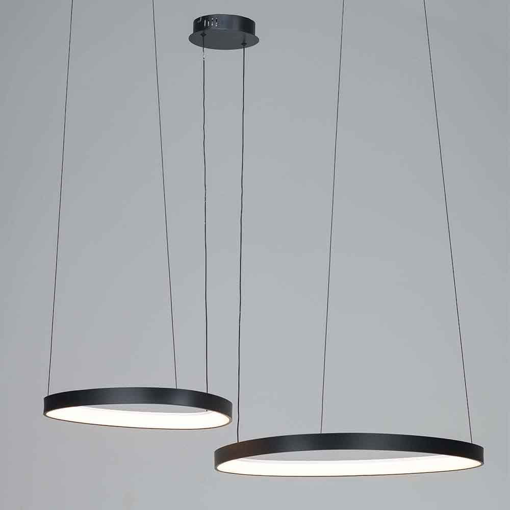 Lámpara led colgante Kanae black con luz cálida