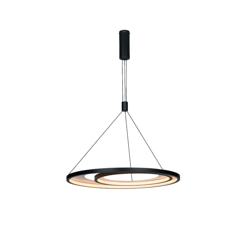 Lampara LED colgante Naomi black con luz cálida 45W