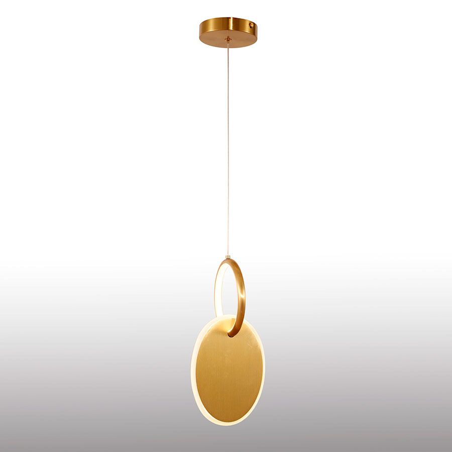 Lámpara LED colgante Armel gold con luz cálida 12W