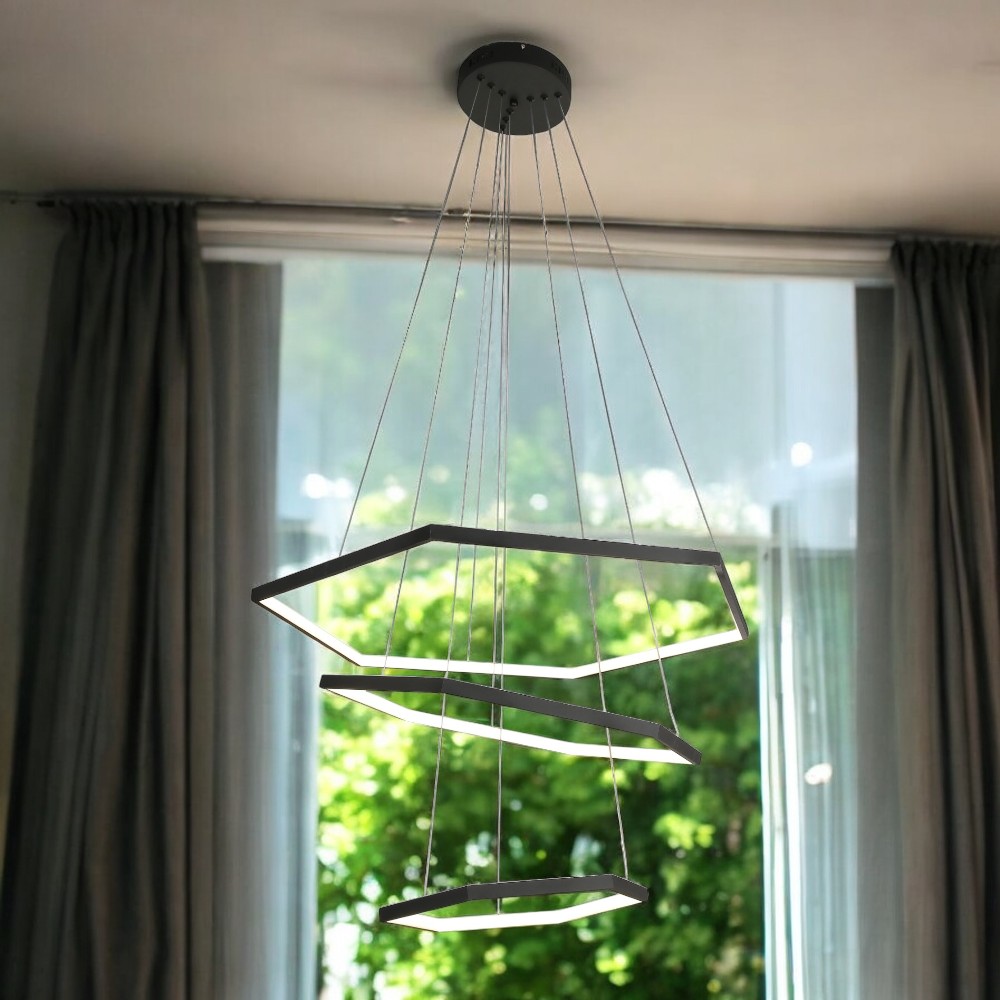 Lámpara LED colgante Brig 80 black con luz cálida 60W