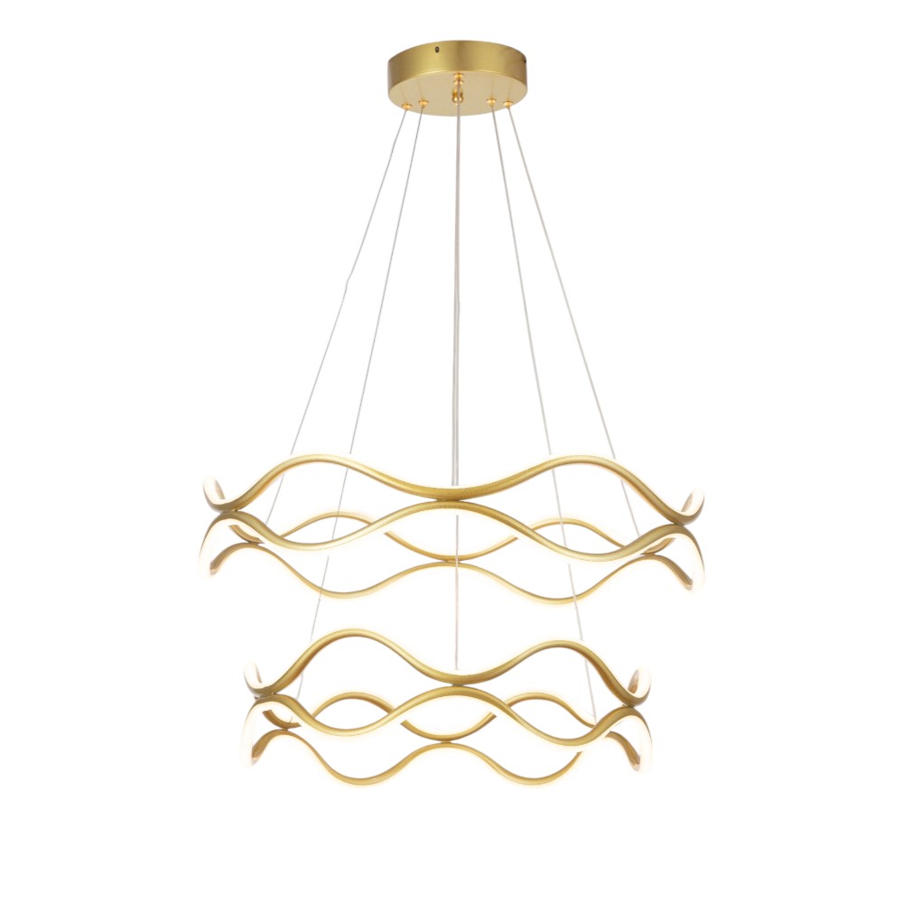 lampara led colgante row aluminio dorado