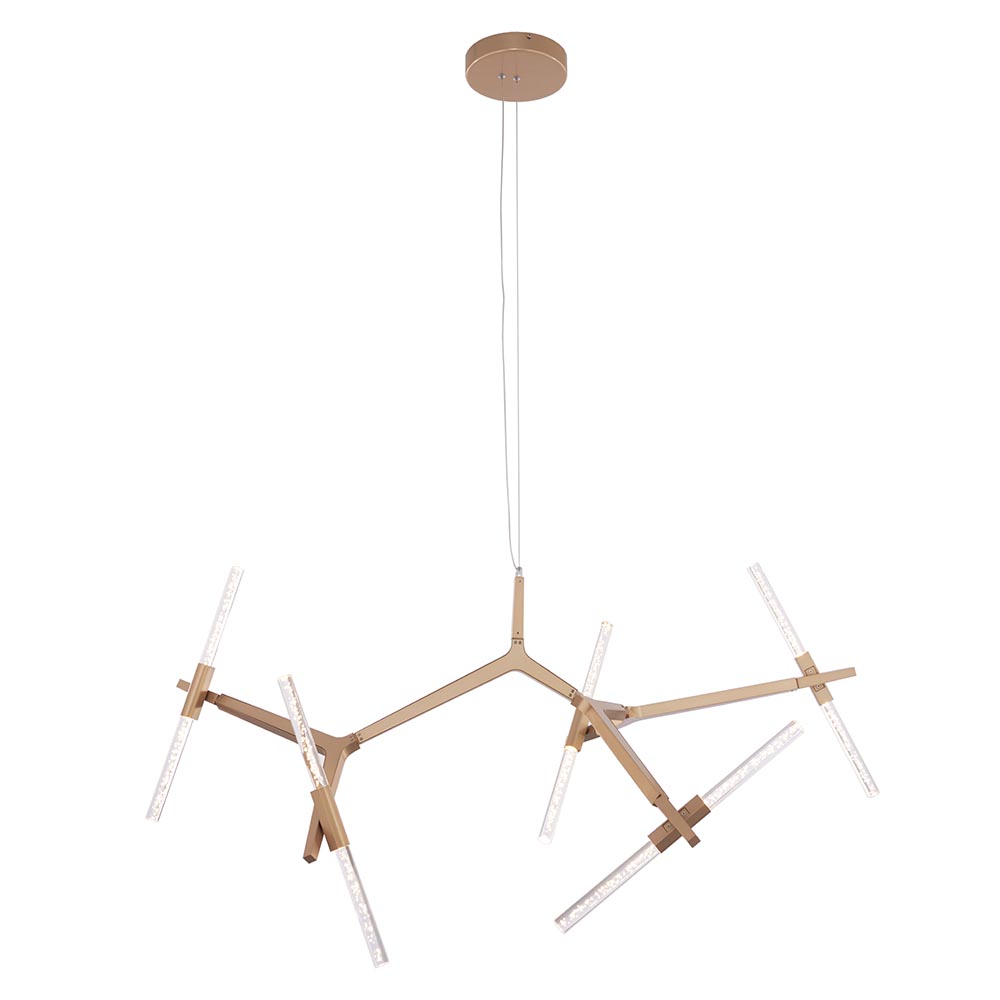 Lámpara LED colgante Jansen gold con luz calida 50W