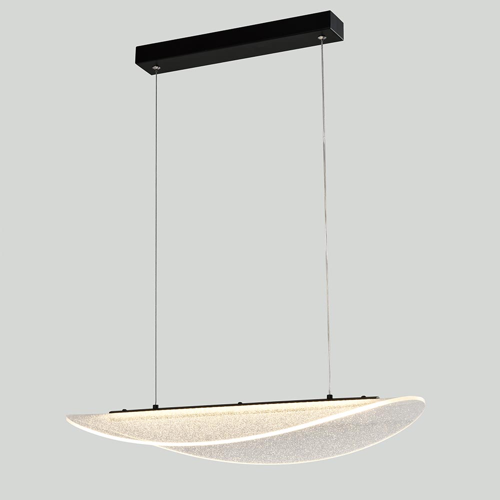 Lámpara led colgante Boone acrylic/black 35W con luz cálida