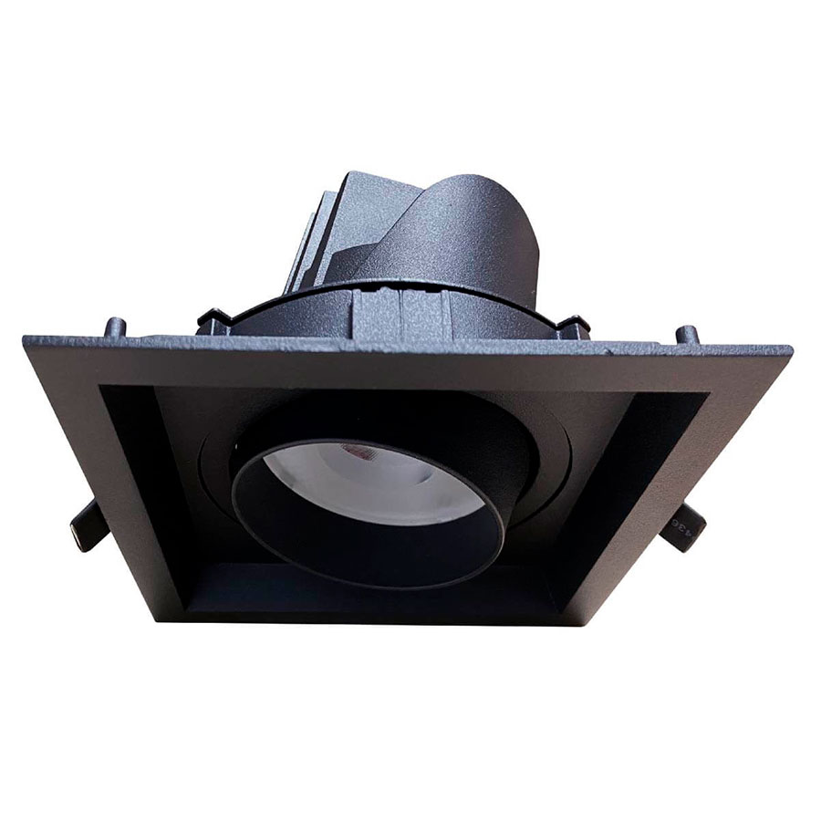 Módulo led dirigible cuadrado negro 3000K 137x100mm
