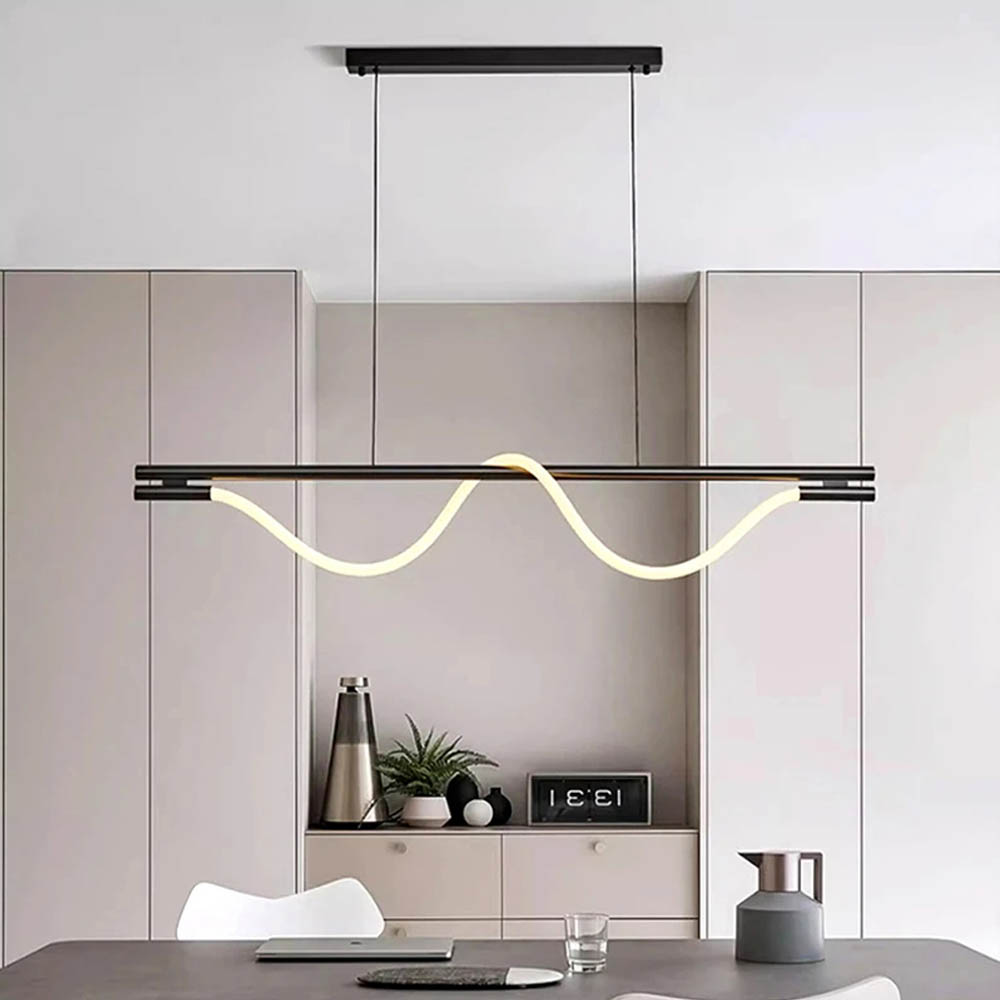 Lámpara colgante led Rope 120 black con luz cálida