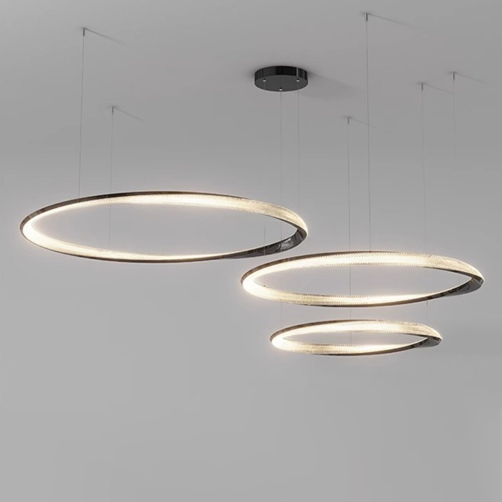 Lámpara LED colgante Zion black con luz cálida 63W