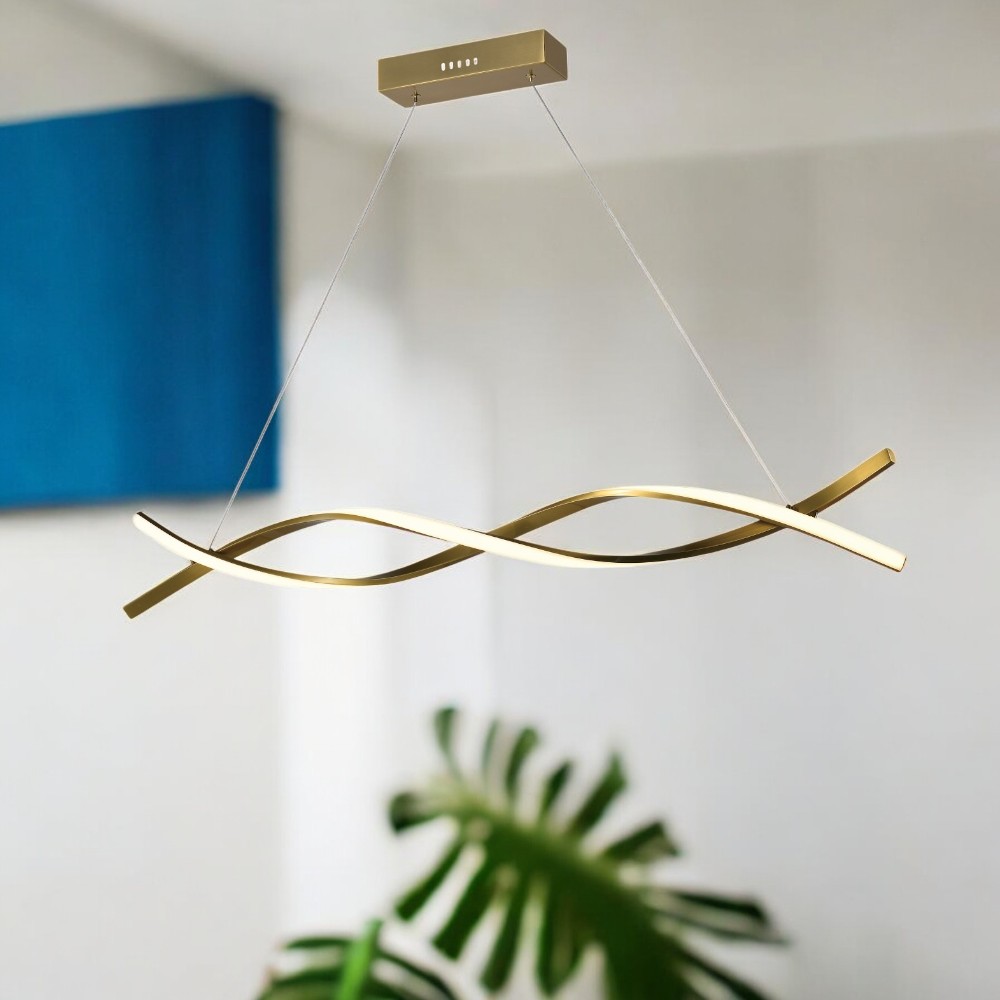 Lámpara led colgante Infinite gold con luz cálida