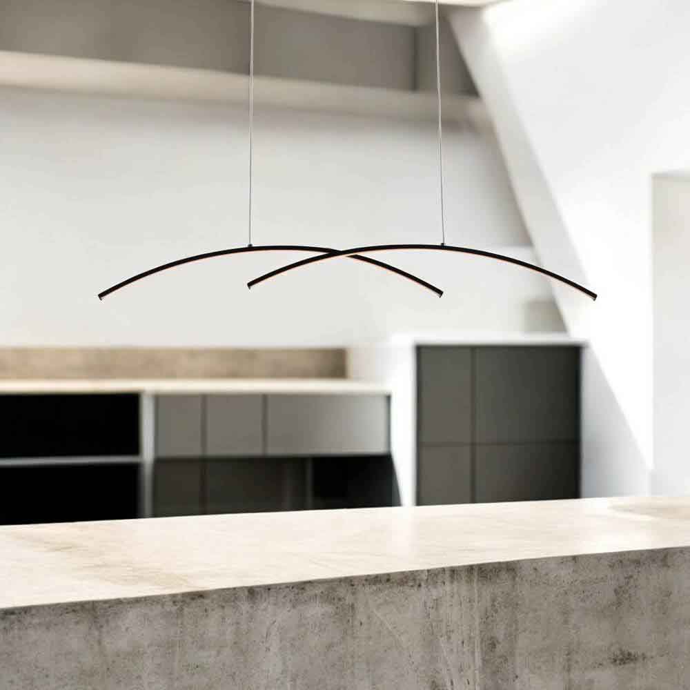 Lámpara led colgante Liana black con luz cálida