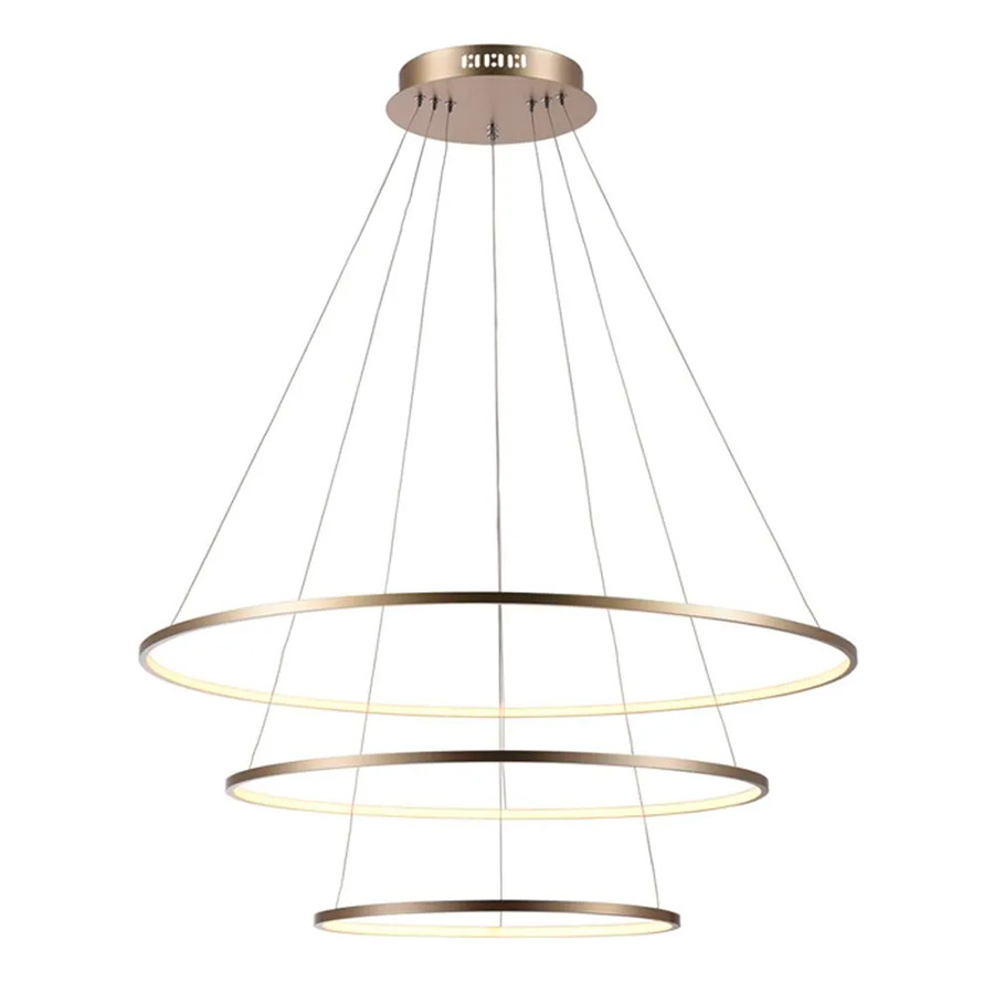 Lámpara LED colgante Darcy gold con luz cálida 45W