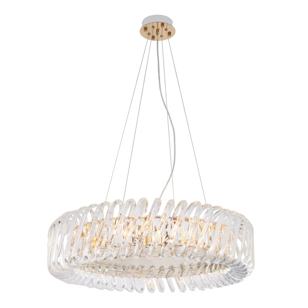 Lámpara colgante 10xE14 Georgina gold de cristal