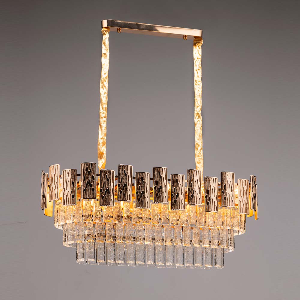 Lámpara colgante 15xE14 Theoroda dorada con cristales K9